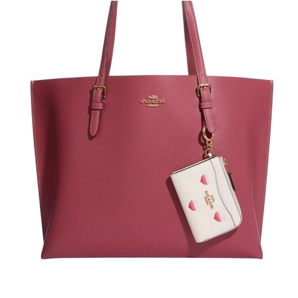 COACH L ZIP CARD CASE WITH STRIPE HEART PRINT - Picture 3 of 4